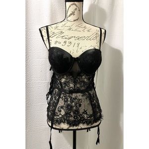 Eyelash Lace Bustier and Panty Set